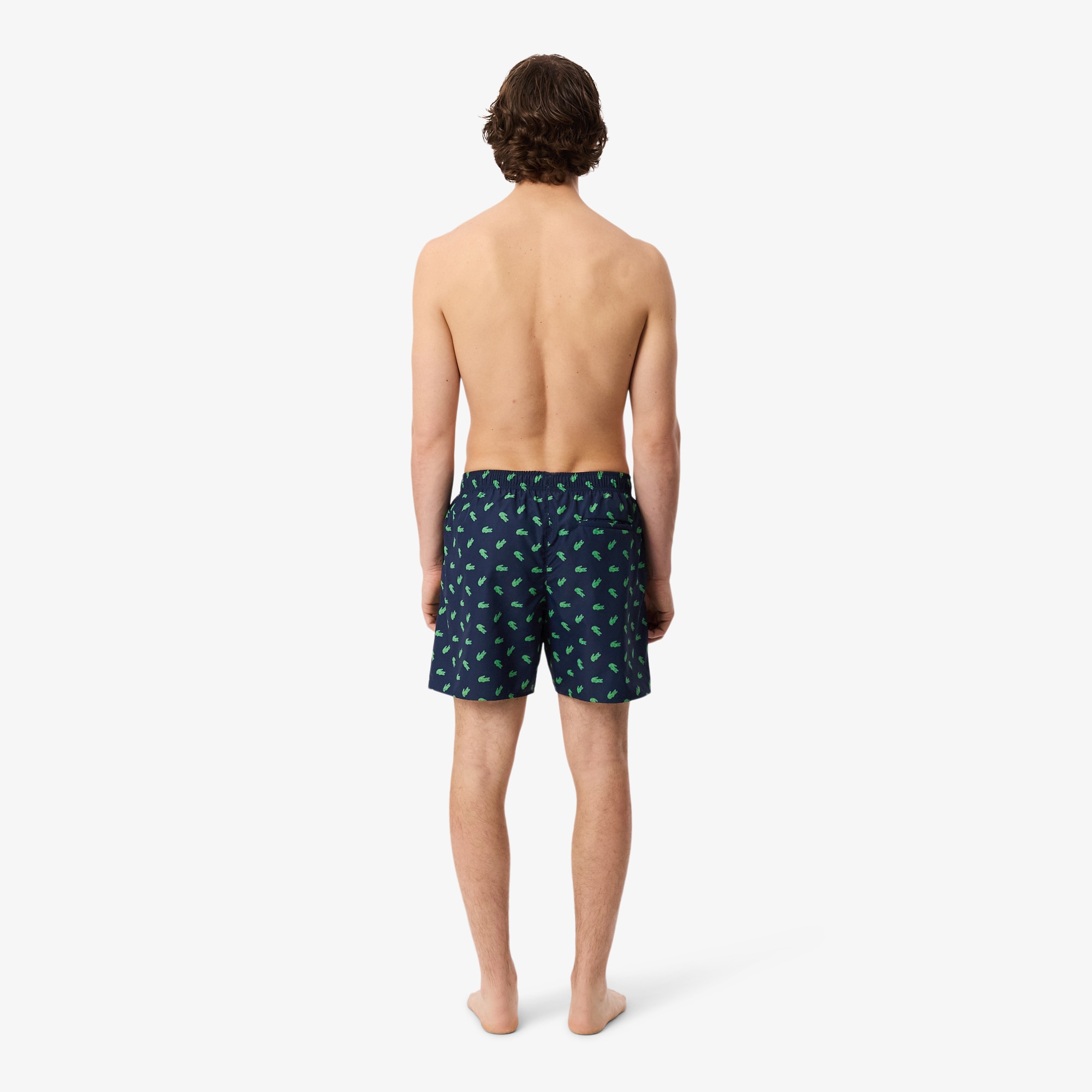 Mid Length Crocodile Print Swim Trunks image number 2